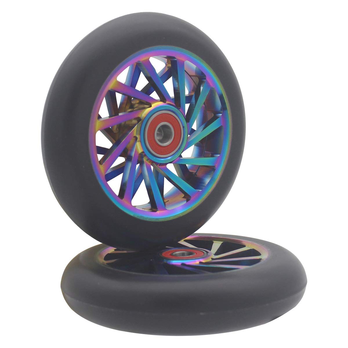 110mm Hollow Pro Scooter Wheels with ABEC 11 Bearings - Replacement Wheels for Fuzion, Envy, MGP, Lucky TFOX & Vokul Scooters - Perfect for Stunt Tricks, Street Riding & Park Performance