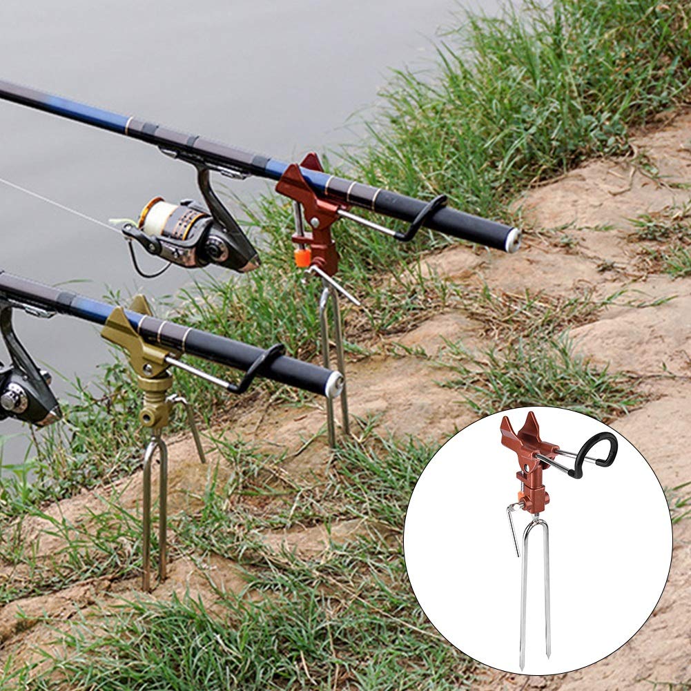 Adjustable Aluminum Alloy Fishing Rod Stand Holder - Stable Ground Bracket for Fishing Tackle Accessories | Perfect for Shore, Boat & Ice Fishing
