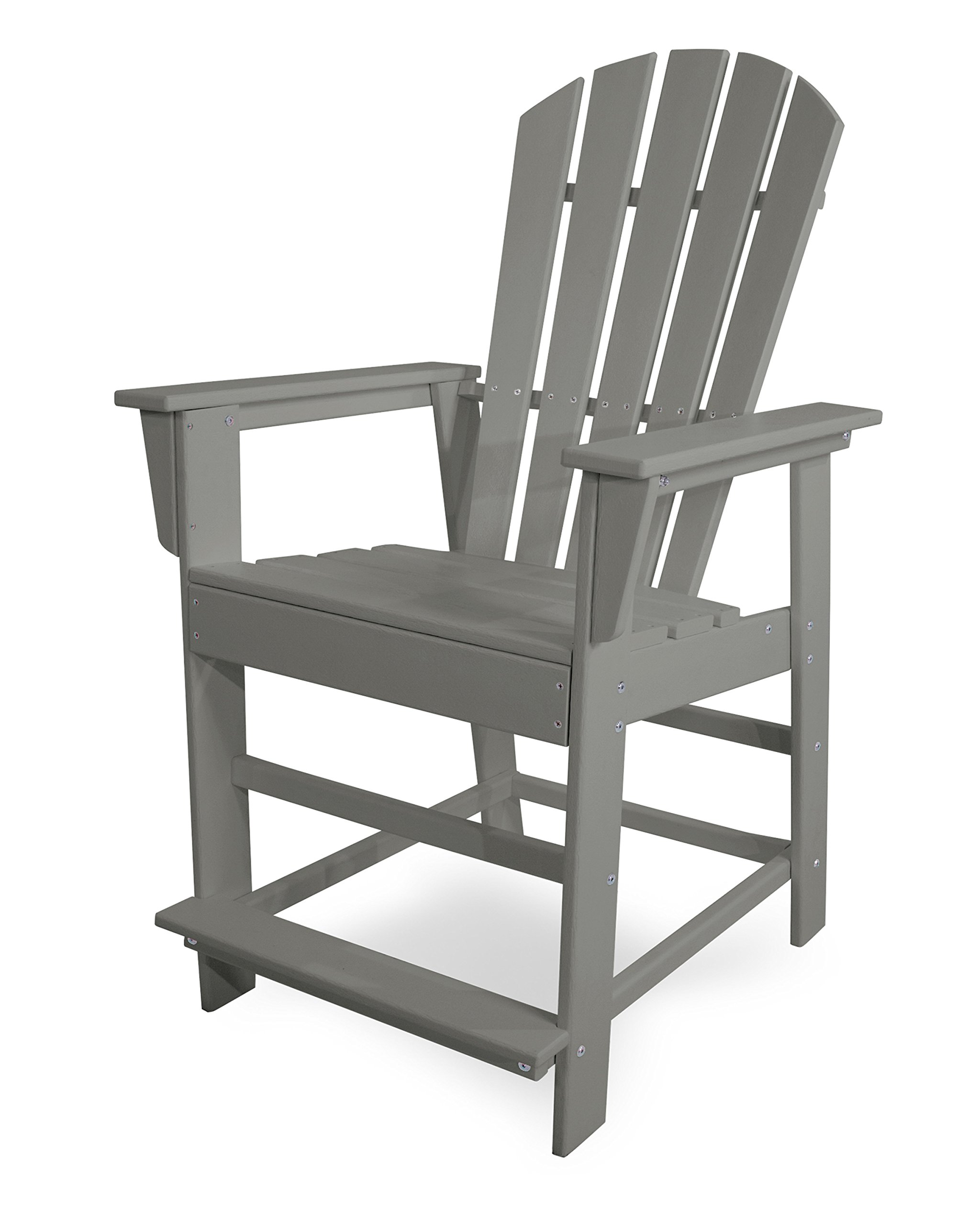 South Beach Counter Height Bar Stool - Slate Grey Modern Kitchen Island Chair for Dining & Entertaining