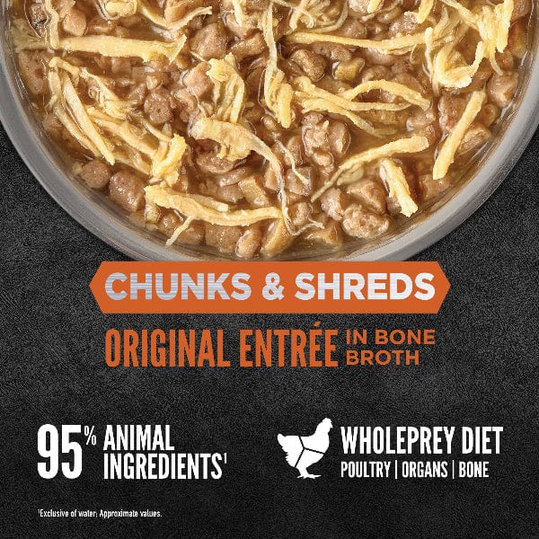 Orijen Original Chunks & Shreds Entrée Canned Cat Food - Grain-Free, High-Protein Wet Cat Food for Adult Cats, 5.5oz Can - Perfect for Mealtime, Travel & Treats