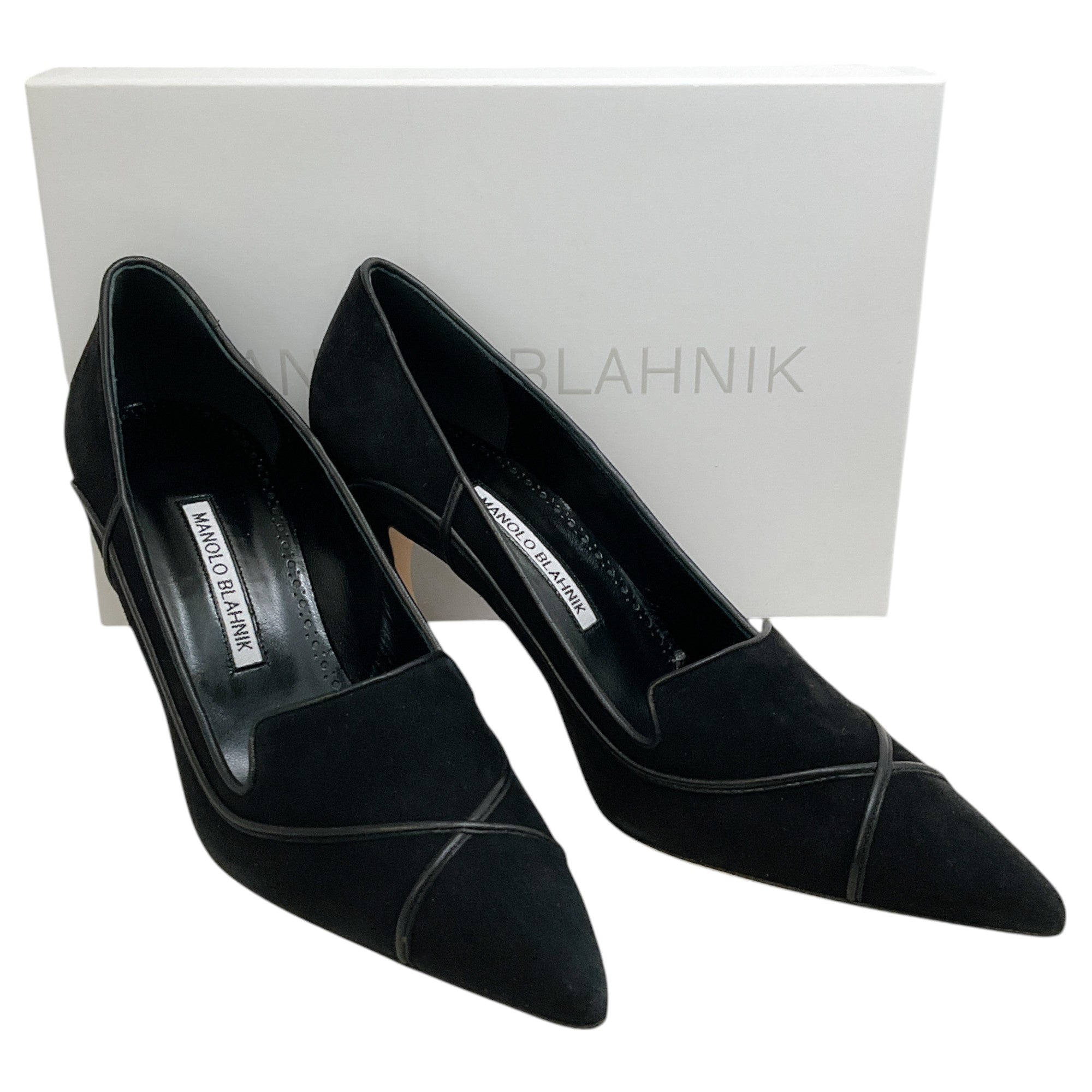 Manolo Blahnik Black Suede Dorehi Pumps - Women's Luxury High Heels for Evening Wear & Special Occasions