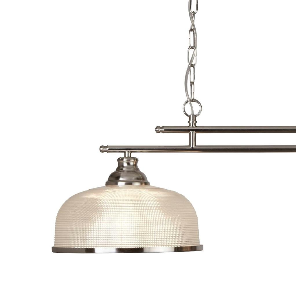 Bistro 2/3Lt Kitchen Light Fixture - Satin Silver/Antique Brass Finish - Modern Pendant Lighting for Dining Room, Island, Bar & Restaurant Decor