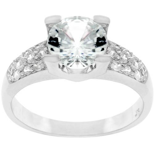 Classic Clear Solitaire Engagement Ring for Women - Sparkling Round Cut Cubic Zirconia Wedding Band - Perfect for Proposals, Anniversaries, and Romantic Occasions