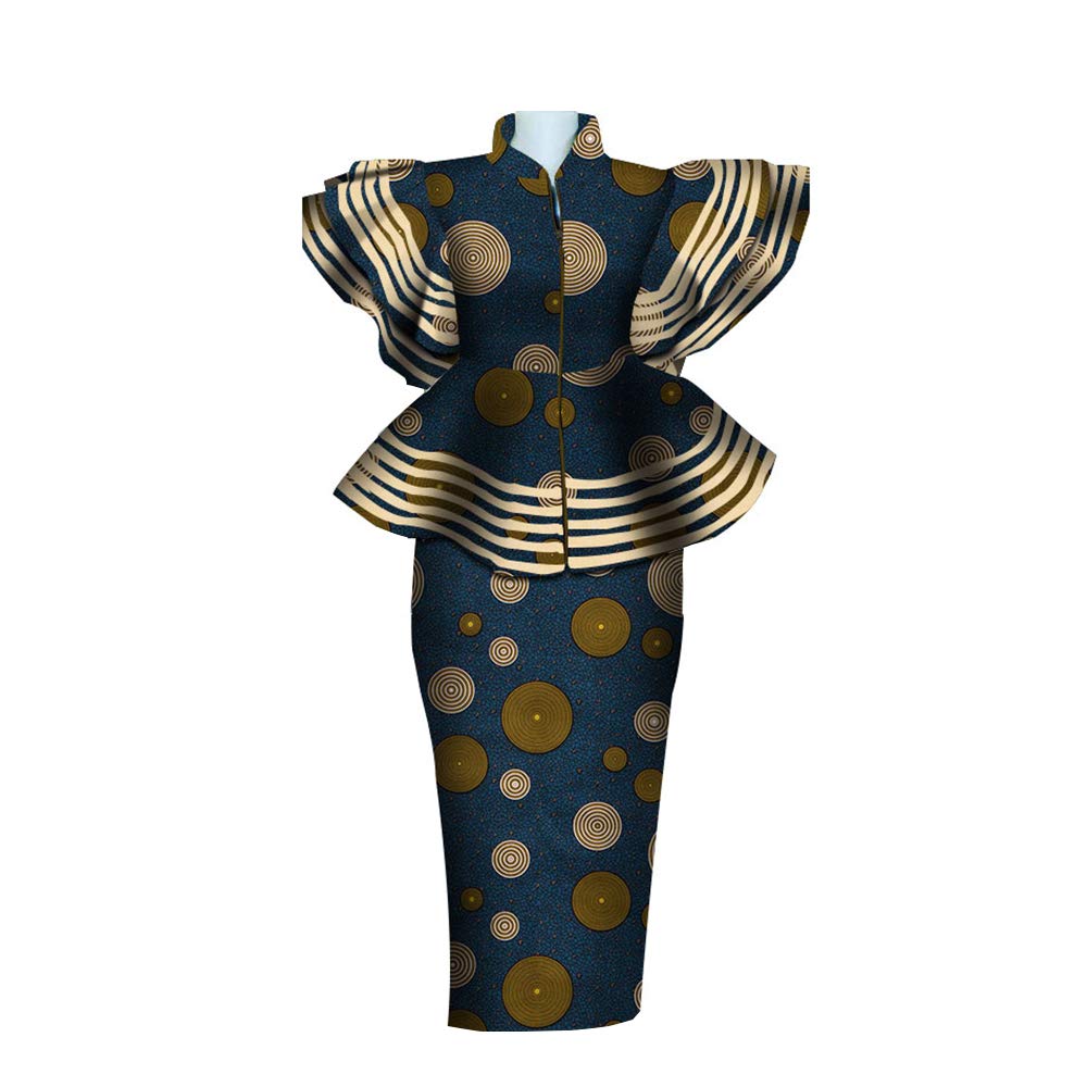 Stylish African Dashiki Dress & Skirt Set for Women | Ankara Print Bazin Riche Zipper Top | Perfect for Parties, Weddings & Cultural Events