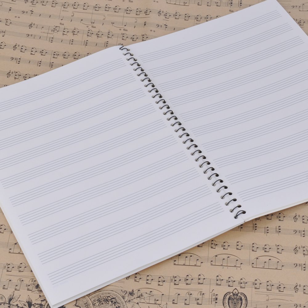 Blank Sheet Music Notebook 100 Pages - Professional Staff Paper for Composing, Songwriting & Music Theory - Perfect for Piano, Guitar & Violin Practice