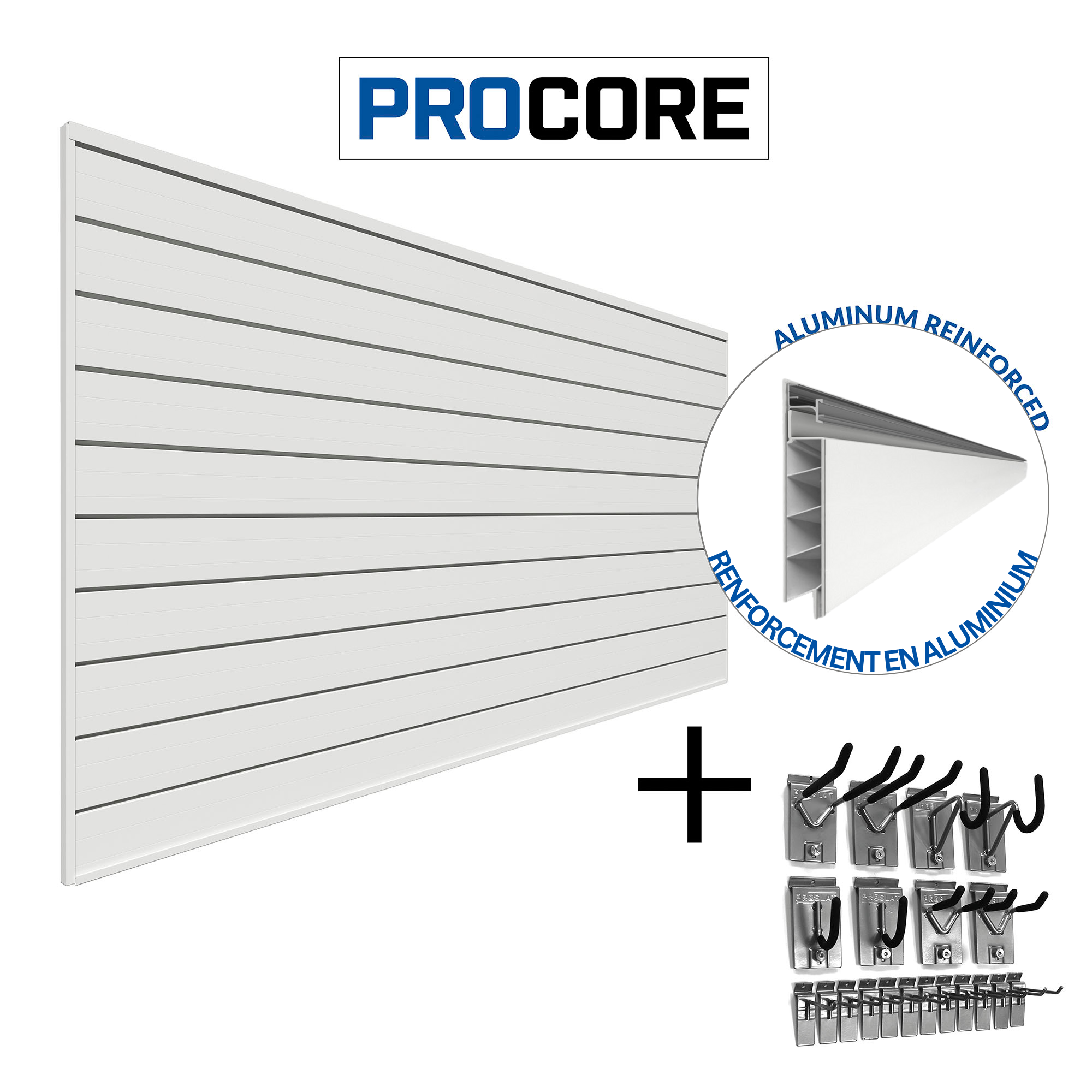 PROCORE Slatwall Basic Bundle - Retail Display Shelving System for Stores & Garages | Durable & Versatile Wall Organizer for Retail, Home, and Office Use
