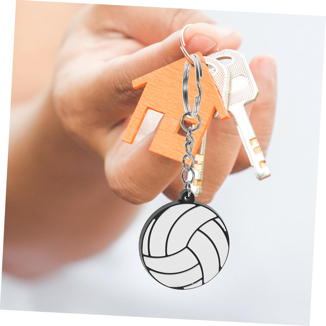 KITANDOVE 10pcs Volleyball Keychains - Durable Metal & PVC Mini Keyrings for Backpacks, Bags, Phones - Sports Team Gifts, Volleyball Fan Accessories, School Locker Decor