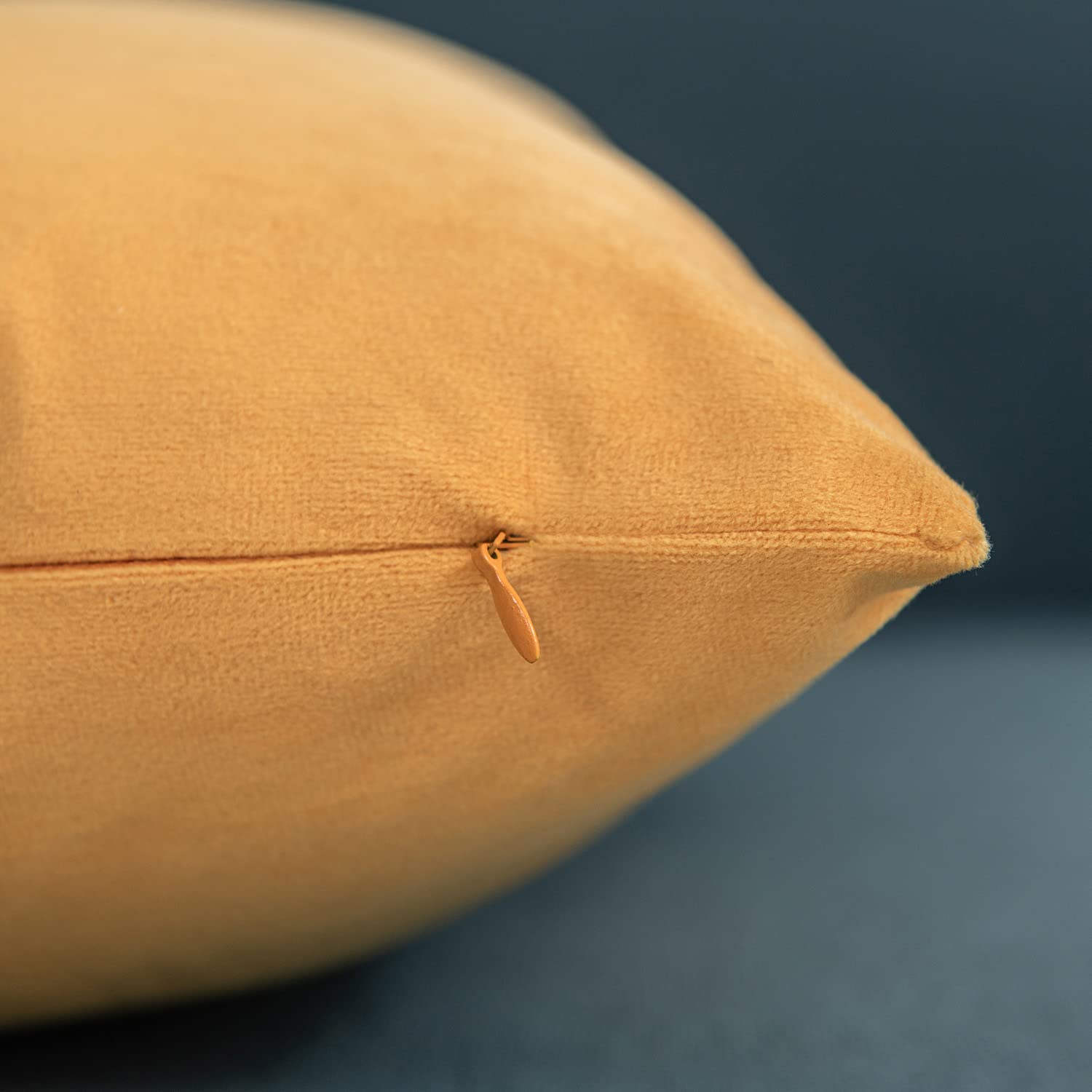 DEZENE 12x20 Golden Yellow Velvet Couch Pillow Covers - 2 Pack Soft Rectangular Throw Pillow Cases for Farmhouse Decor | Cozy Living Room & Bedroom Accent Pillows
