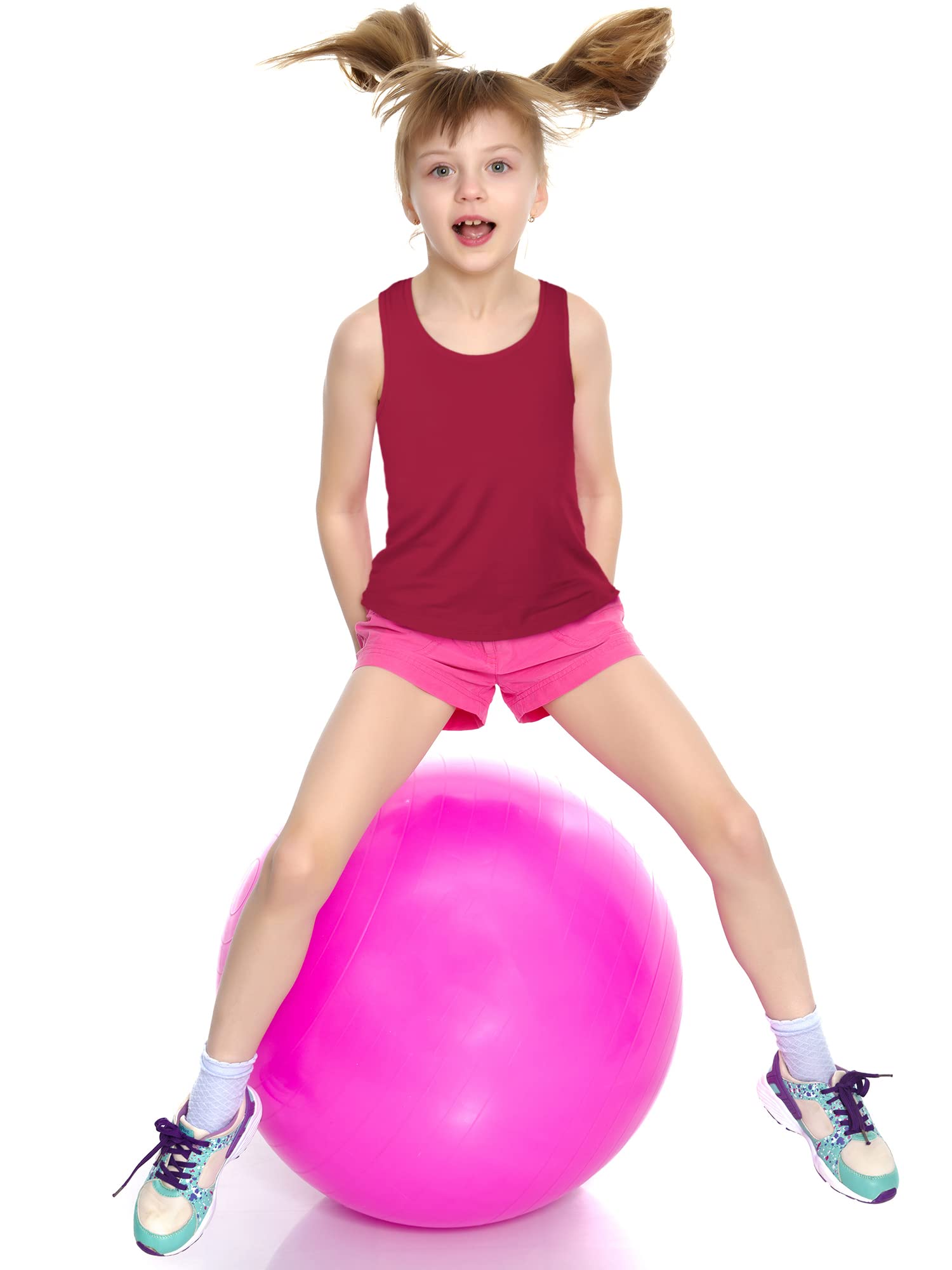 Boao 3-Piece Girls Dance Tank Top Set - Racerback Crop Tops for Ballet, Gymnastics & Dancewear | Sleeveless Performance Outfit for Kids Dance Classes & Recitals