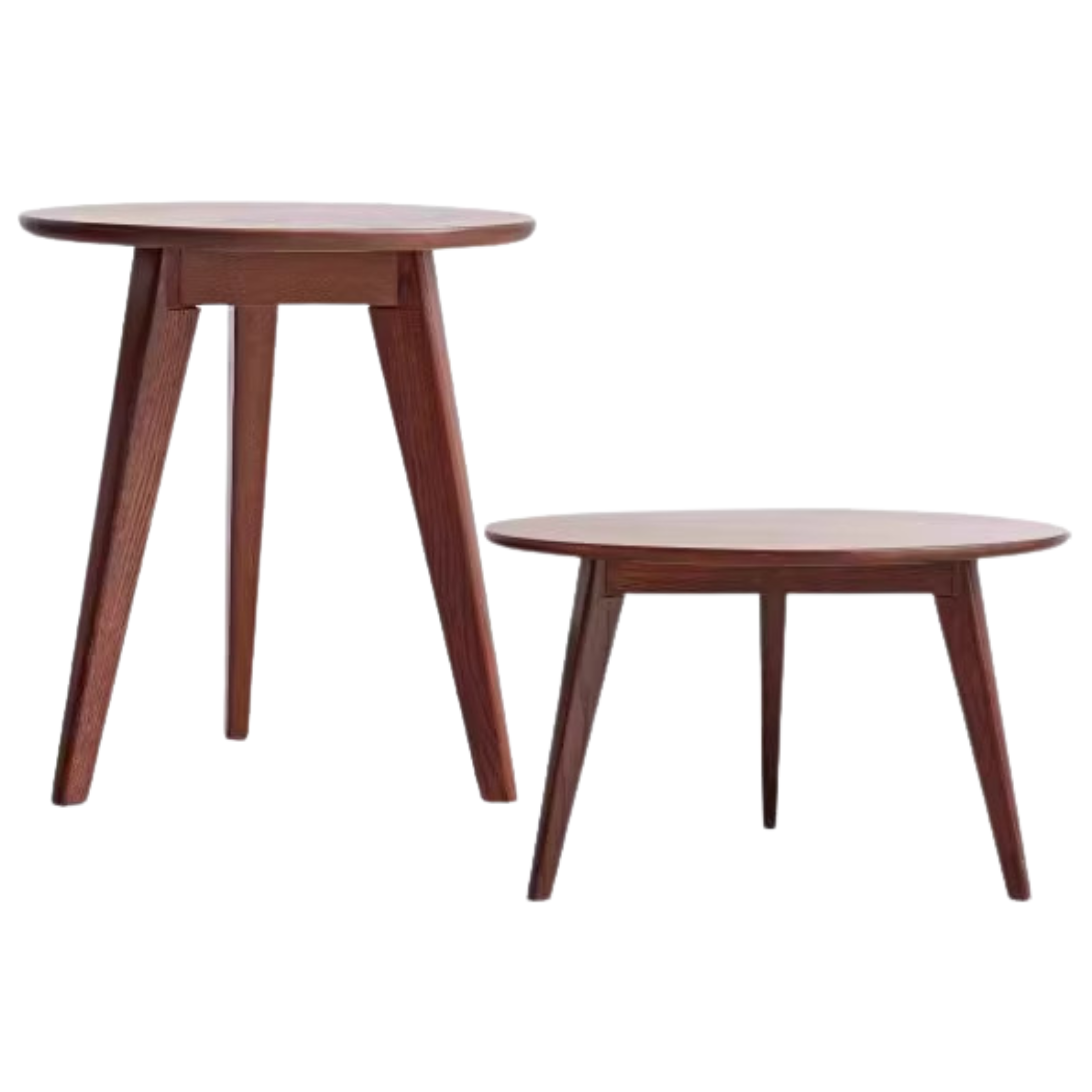 17.7x17.7x19.7 inch / 45x45x50сm + 29.5x29.5x17.7 inch / 75x75x45сm / Walnut color / Set of 2 round table /WORLDWIDE SHIPPING 5-6 WEEKS