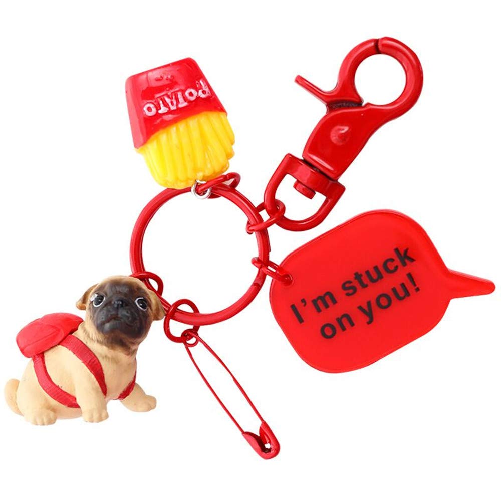 Adorable Puppy Dog Keychain - Cute Pet Accessory for Backpacks, Handbags & School Bags | Perfect Gift for Dog Lovers & Kids (Home, Office, Travel Use)