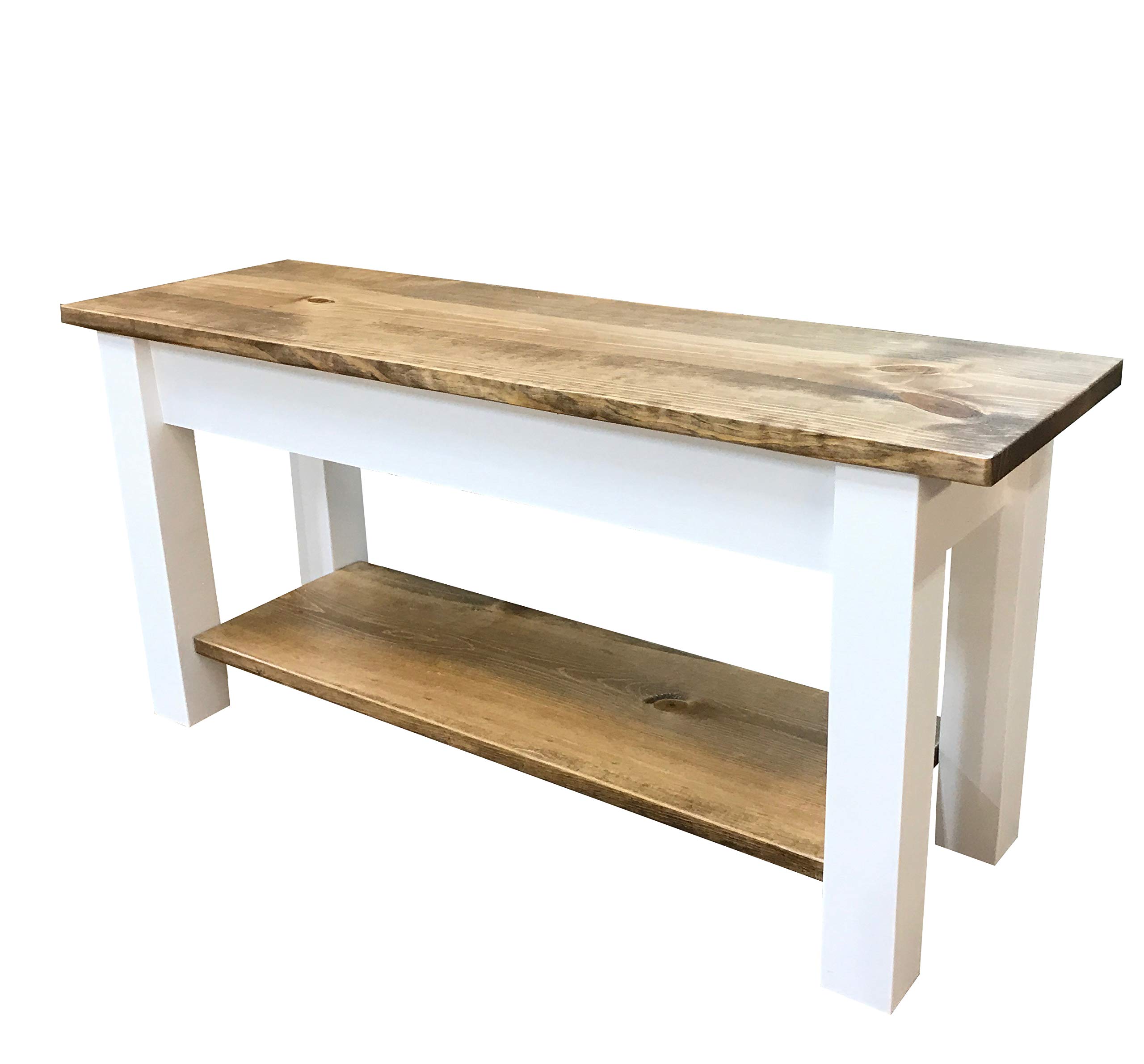 Ambler 72-Inch Wooden Bench with Storage Shelf - Perfect for Entryway, Living Room, or Outdoor Seating