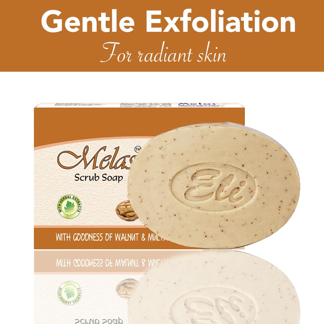 Melas Scrup Soap - Pack of 6 | Natural Handmade Bar Soap for Sensitive Skin & Daily Cleansing | Perfect for Bath, Shower & Travel