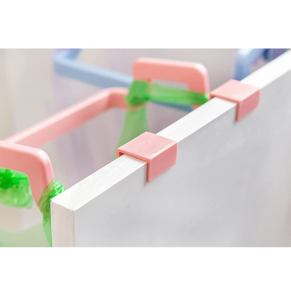FOMIYES Over The Cabinet Trash Bag Holder - Hanging Garbage Bag Rack for Kitchen, Pantry Door, Bathroom - Space Saving Waste Bin Organizer with Towel & Gloves Hooks - Ideal for Small Spaces & RVs
