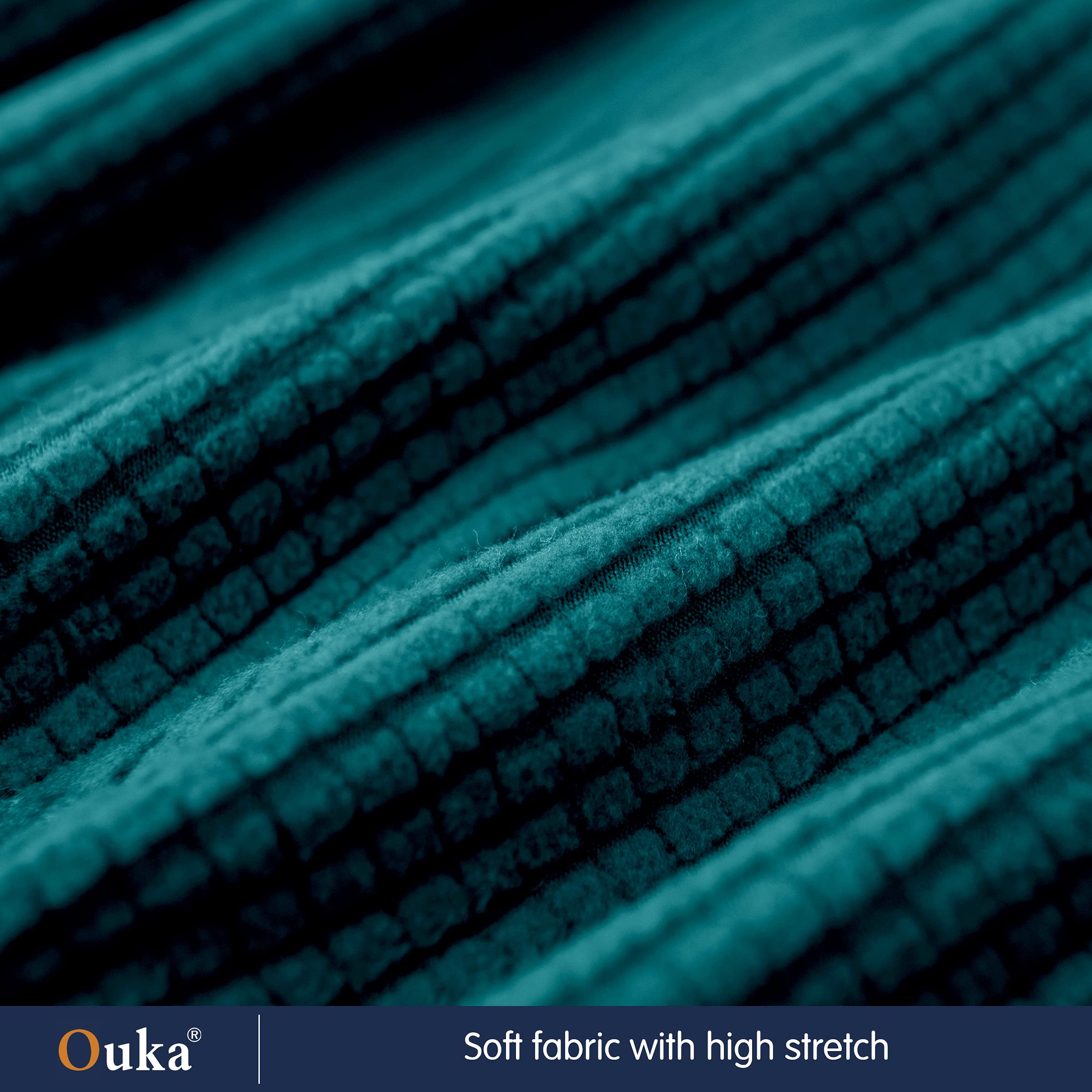 **Ouka Stretch Reversible Sofa Cushion Cover - Soft Teal Couch Seat Protector for Loveseat, Chair & Sofa | Home Decor, Living Room Upgrade**