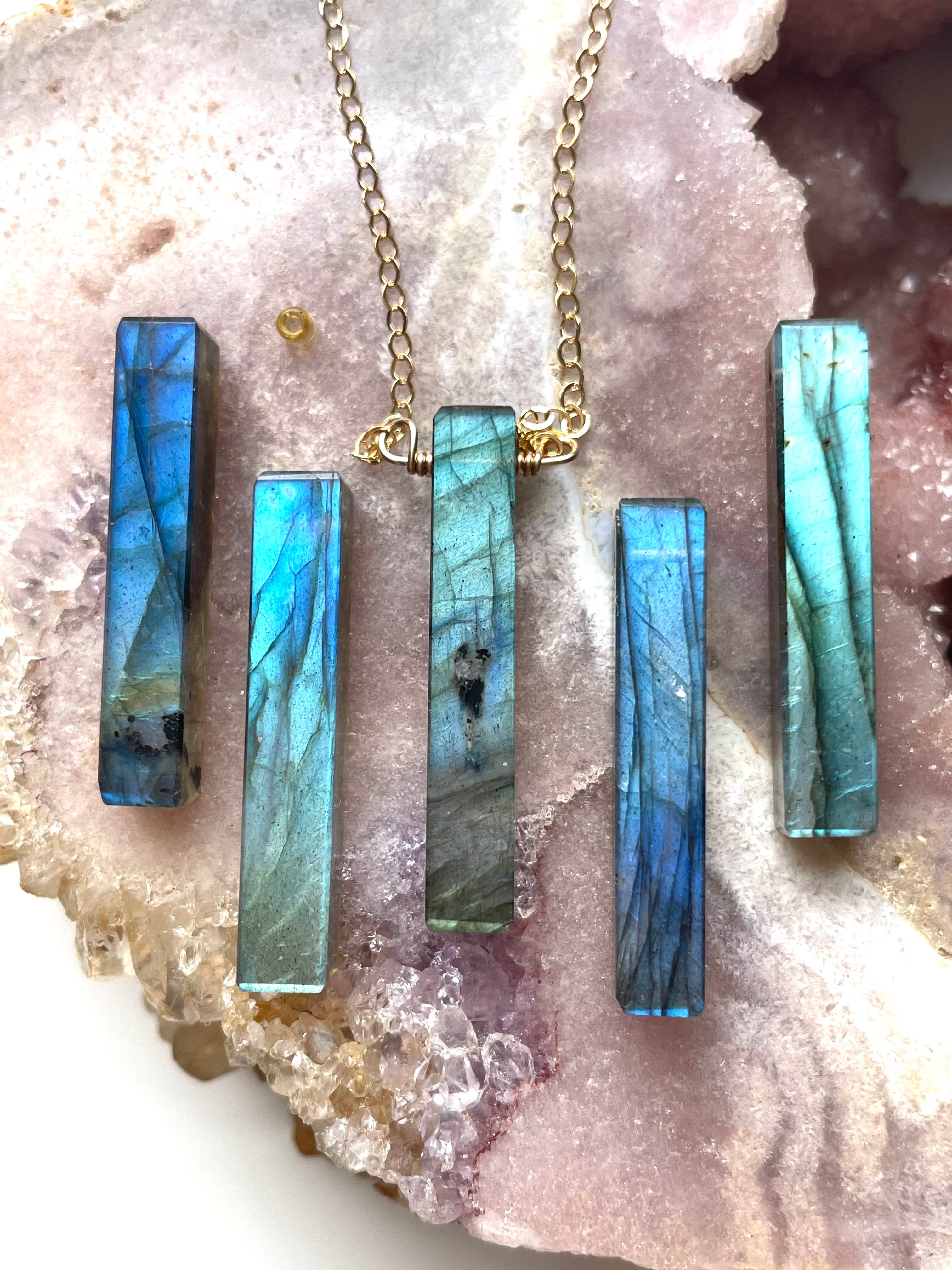 Labradorite Crystal Necklace - Sterling Silver or Gold Filled Pendant for Women | Healing Stone Jewelry for Spiritual Protection & Energy Balance | Perfect for Meditation, Yoga & Everyday Wear