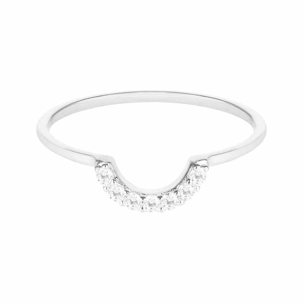 Diamond U-Shaped Hugging Ring - Elegant & Comfortable Promise Ring for Women - Perfect for Anniversaries, Engagements & Romantic Gifts