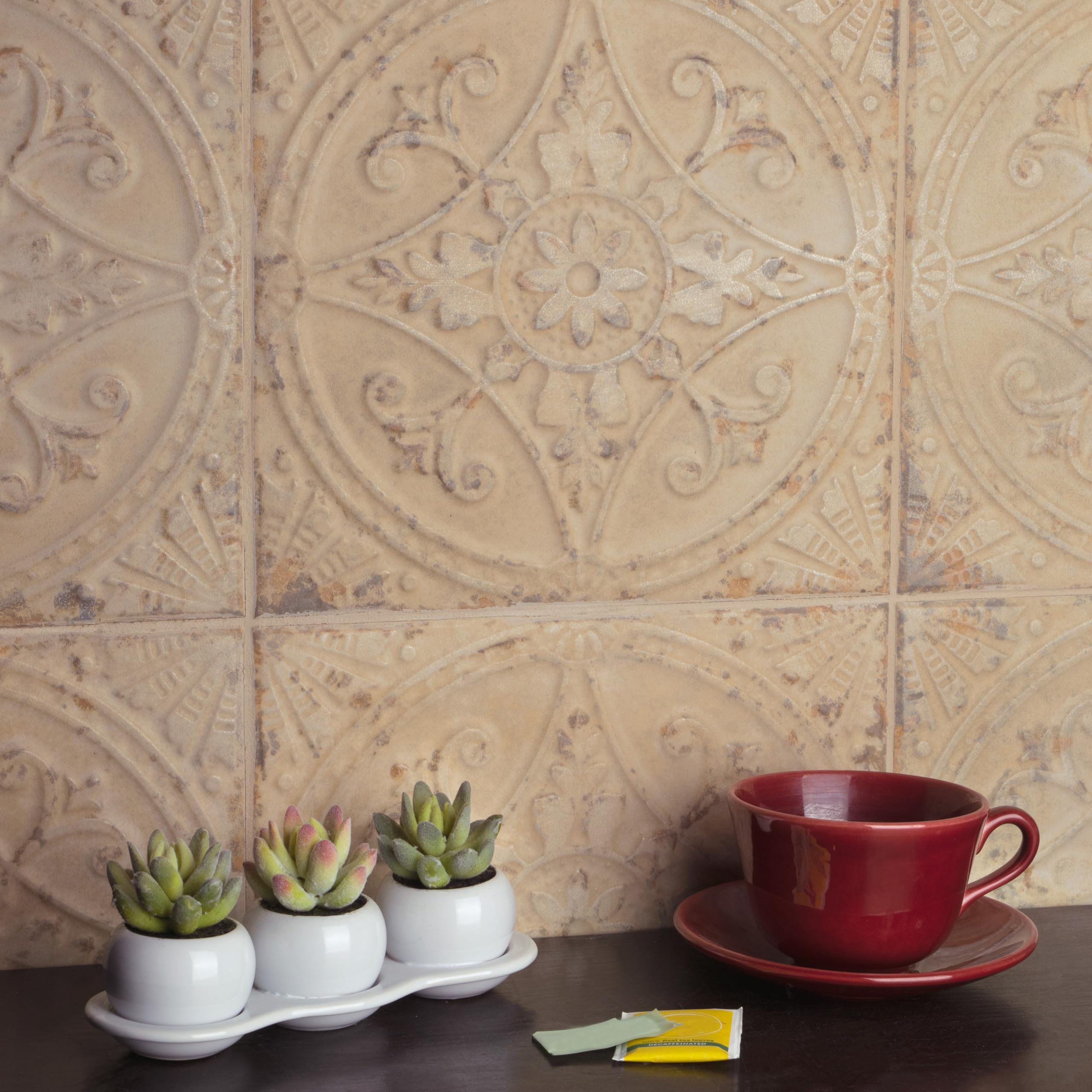Merola Tile FPESAJB Saja Blanco 13x13 Inch Ceramic Floor & Wall Tile - Beige/Cream | Perfect for Bathroom, Kitchen & Living Room Decor