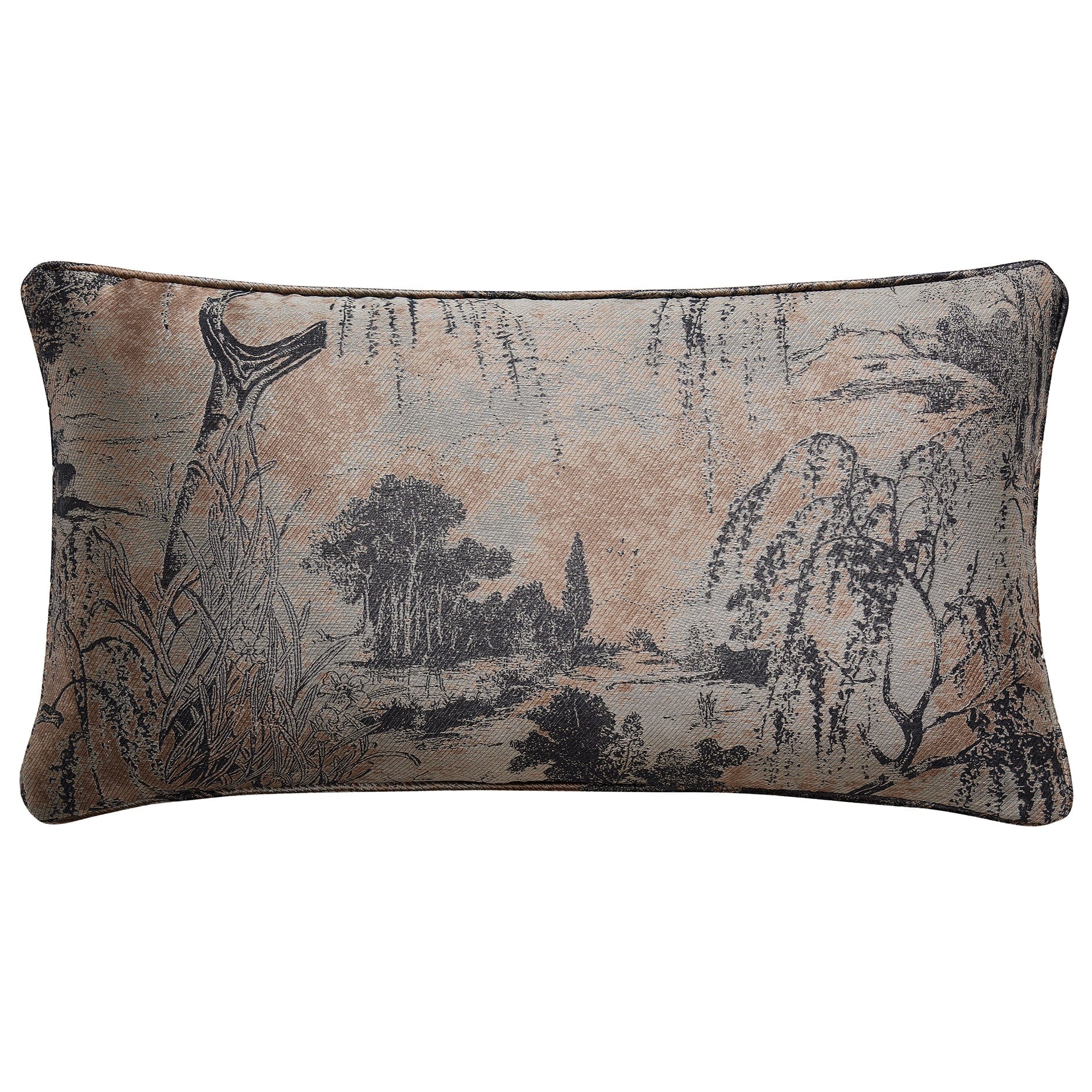 Elegant Pastoral Jacquard Lumbar Pillow - Decorative Throw Pillow for Sofa, Bed, Couch - Perfect for Living Room, Bedroom & Home Decor