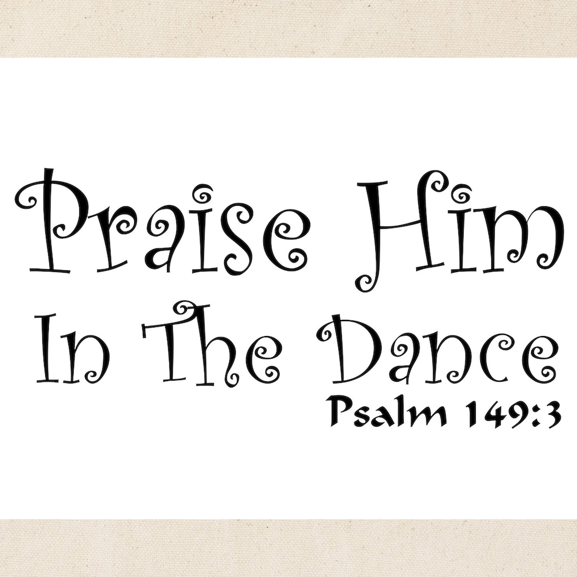 Praise Him Dance Tote Bag - Natural Canvas Reusable Shopping Bag for Church, Bible Study & Christian Events - Eco-Friendly Grocery Tote with Inspirational Design