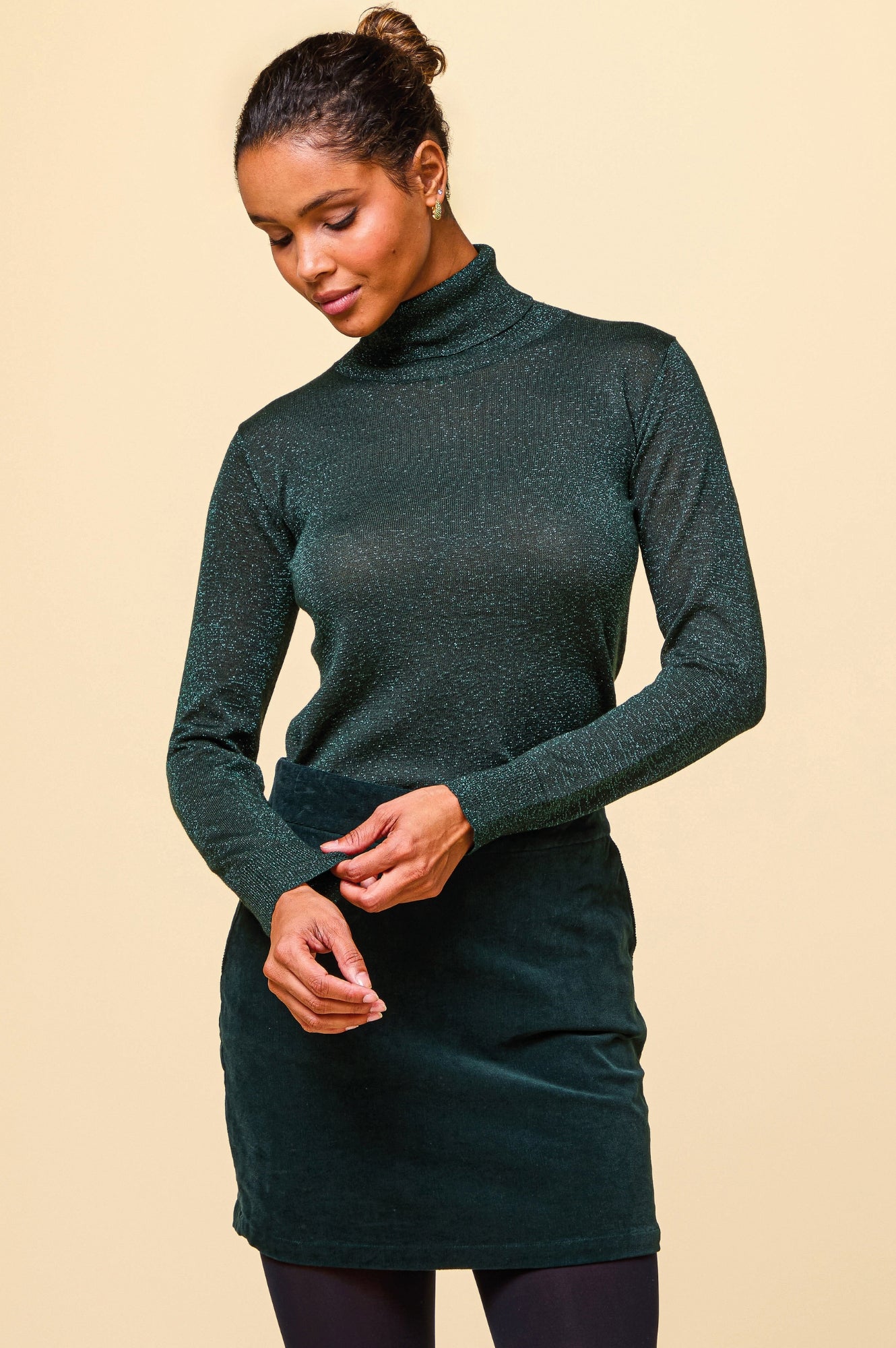Premium Metallic Knit Polo Shirt for Men - Stylish Emerald Green Business Casual Top - Perfect for Office, Date Night & Smart Casual Outfits