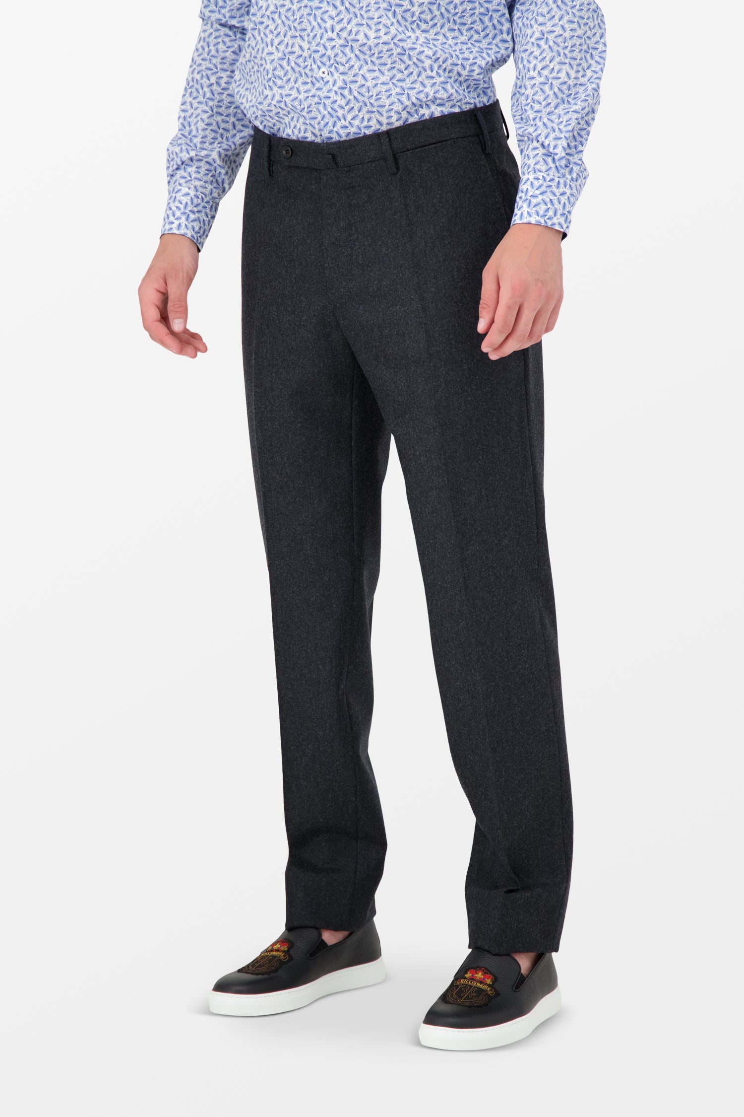 Premium Incotex Dark Grey Dress Pants for Men - Slim Fit Business Trousers for Office & Formal Occasions
