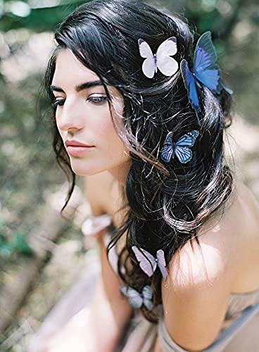 MT BROTHERS Baby Girl Hair Bows - 6 Pack Cute Elastic Butterfly Hair Clips for Ponytails & Braids - Perfect for Parties, School & Daily Outfits