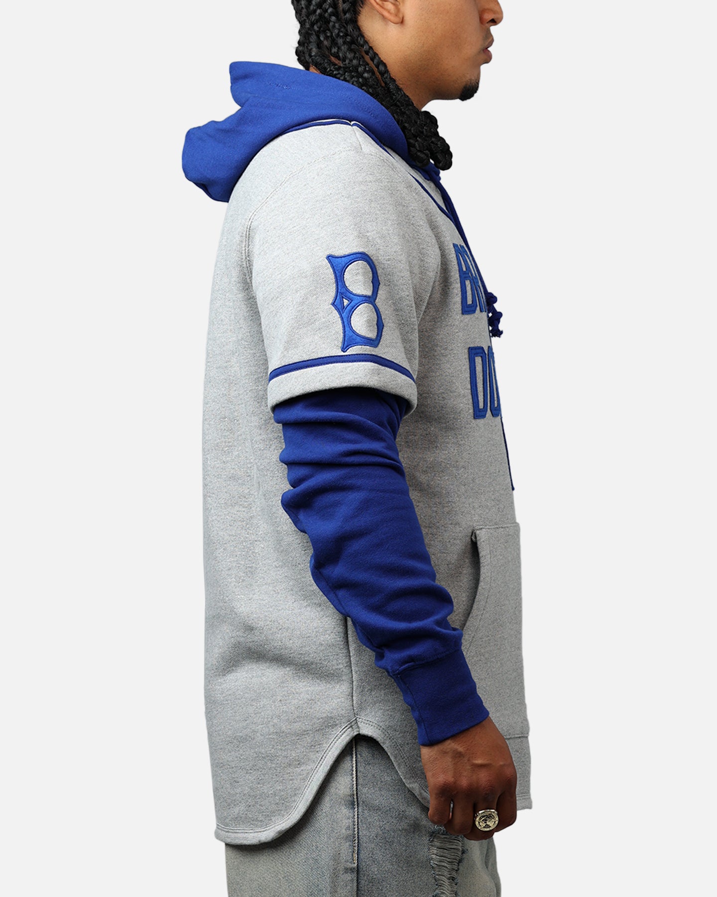 47 Brand Los Angeles Dodgers Game Hoodie Grey/Navy - Official MLB Licensed Pullover Sweatshirt for Men & Women - Perfect for Baseball Games, Casual Wear & Sports Fan Gifts