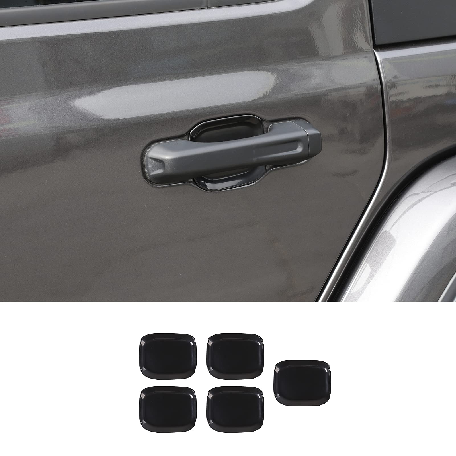 Hoolcar Black 5PCs Door Handle Bowl Trims for 2018-2020 Jeep Wrangler JL & JLU - Exterior Accessories Upgrade for Off-Road & Daily Driving