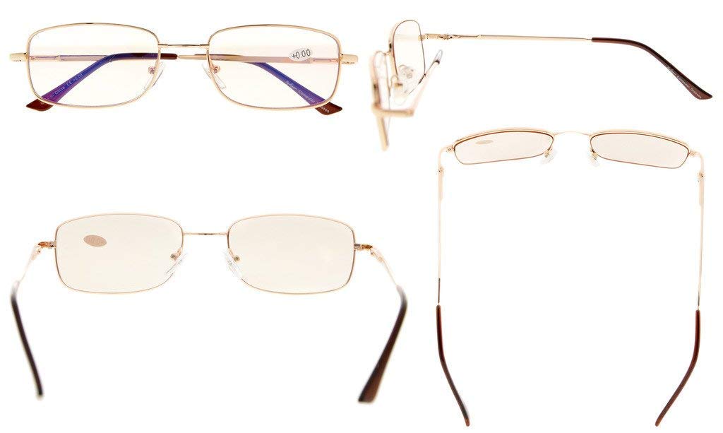 Eyekepper Titanium Computer Reading Glasses with Spring Hinges - Lightweight Memory Bridge for Men & Women - Perfect for Office Work, Screen Time & Reading