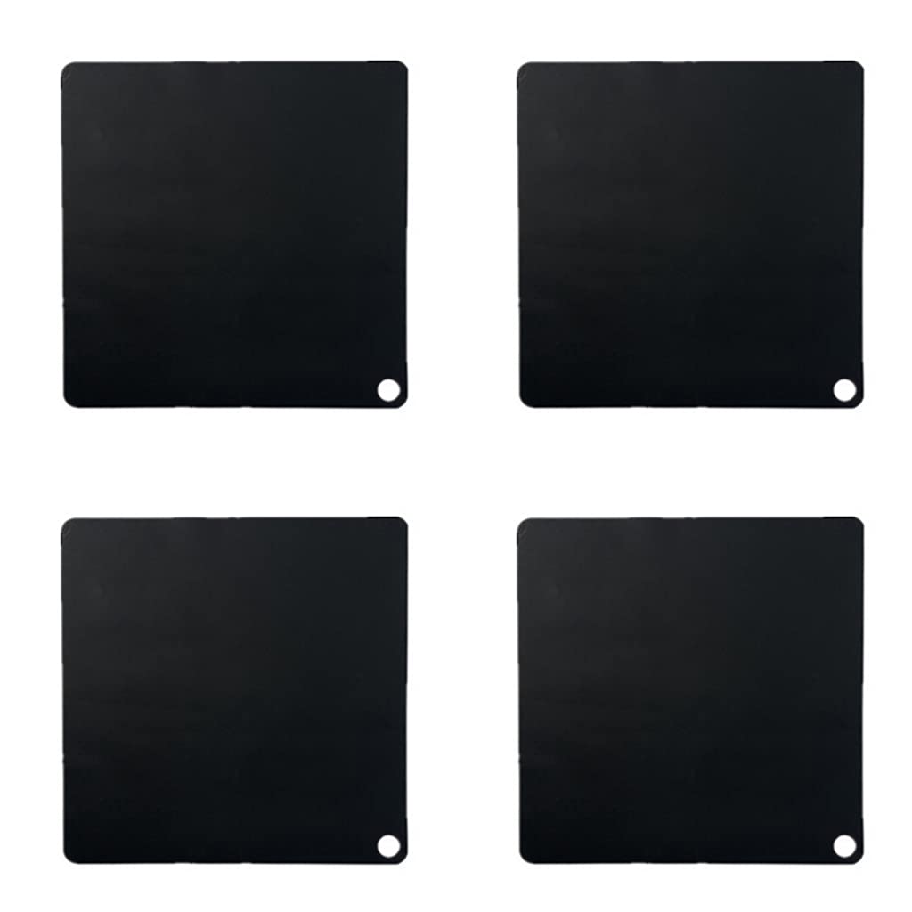 4Pc Silicone Induction Cooker Protector Mats - Non-Slip Stove Burner Covers for Kitchen Safety (Black)