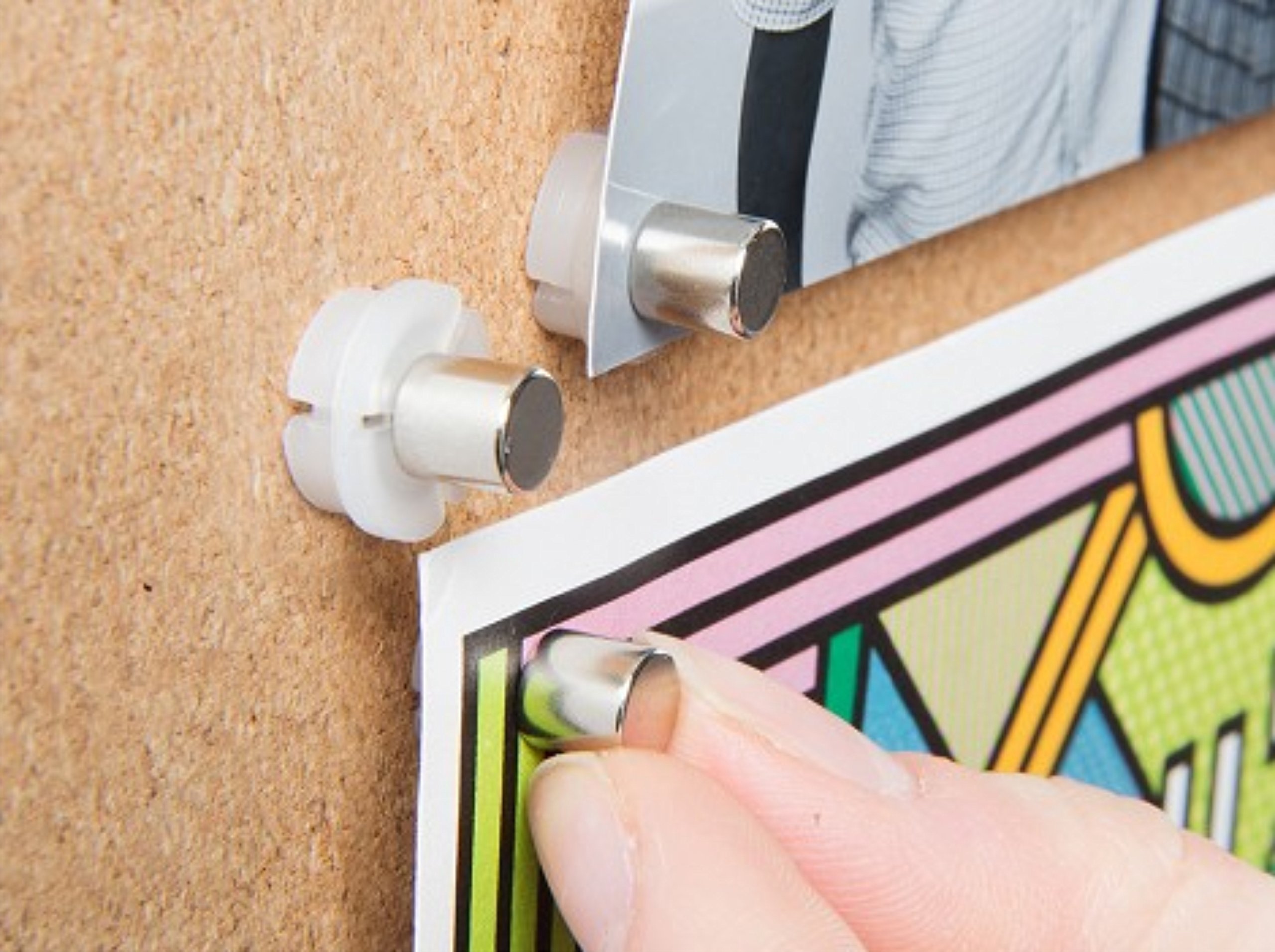 24-Pack Magnetacks - Original Magnetic Push Pins for Hanging Posters & Photos Without Frames or Wall Damage | Perfect for Dorm Rooms, Offices & Home Decor