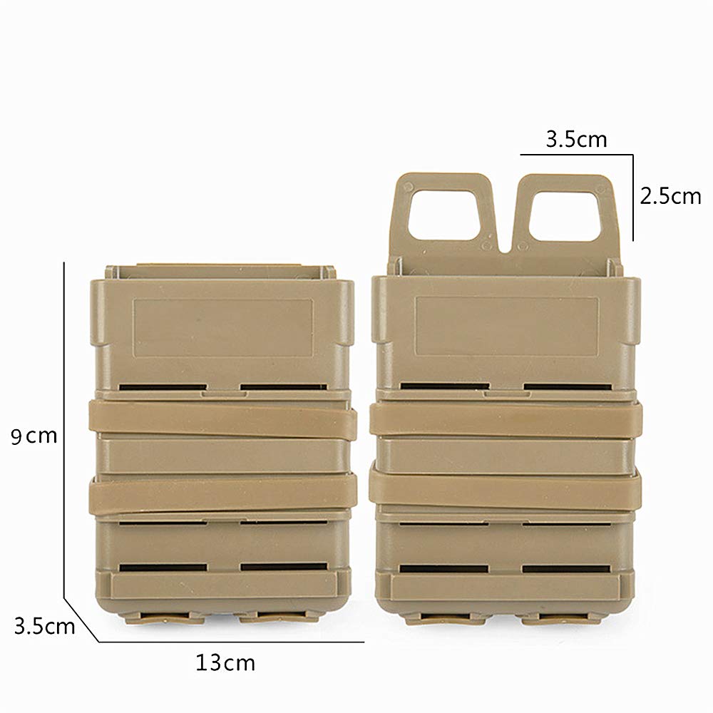 HWZ Tactical 5.56 Fastmag Vest Accessory Bag - Medium Size Double Quick Clip Box for Military & Outdoor Enthusiasts | Perfect for Airsoft, Hunting & Range Training