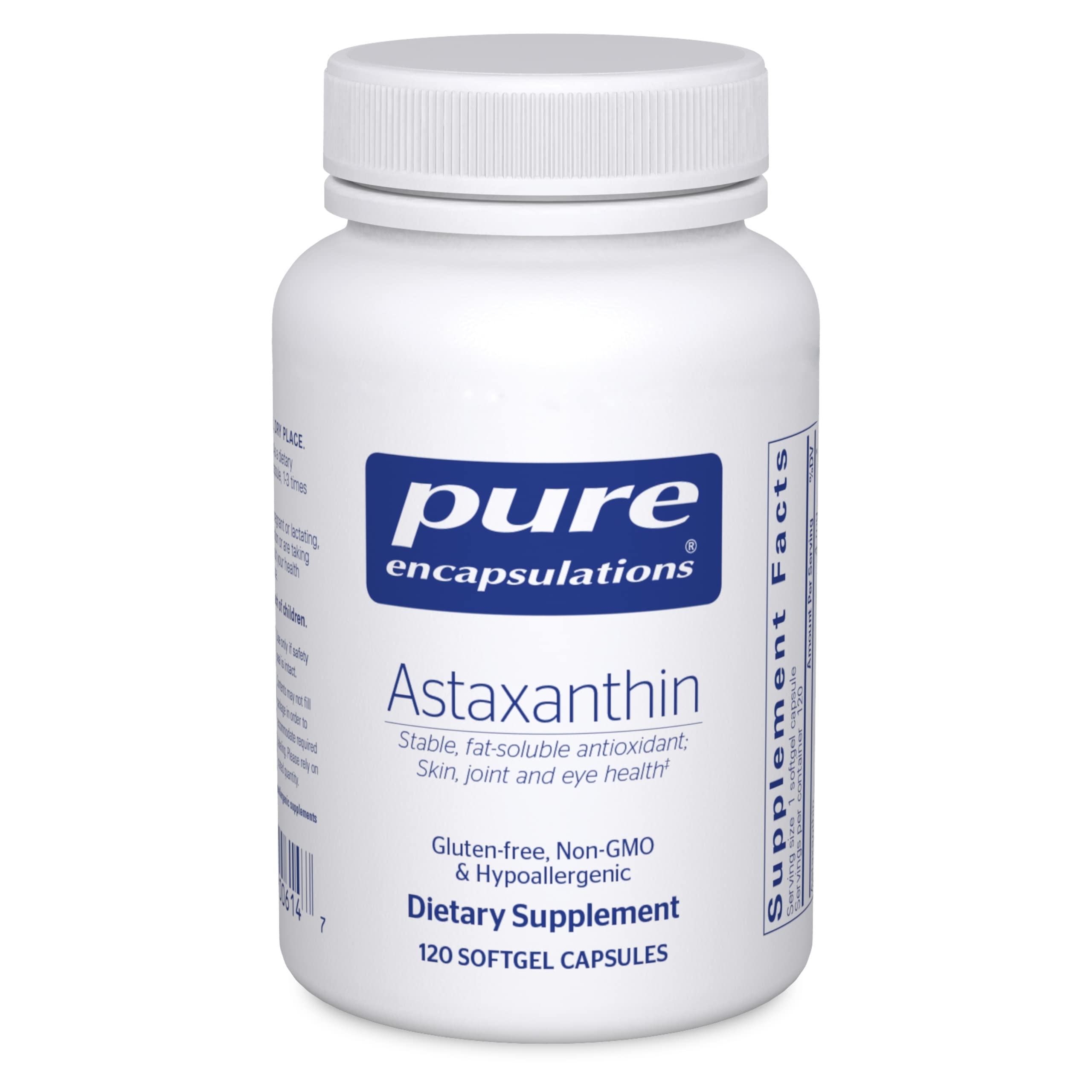 Pure Encapsulations Astaxanthin 12mg - Premium Antioxidant Supplement for Joint Support, Skin Health & Eye Protection - 120 Softgels - Supports Free Radical Defense - Ideal for Active Lifestyles & Anti-Aging Routines