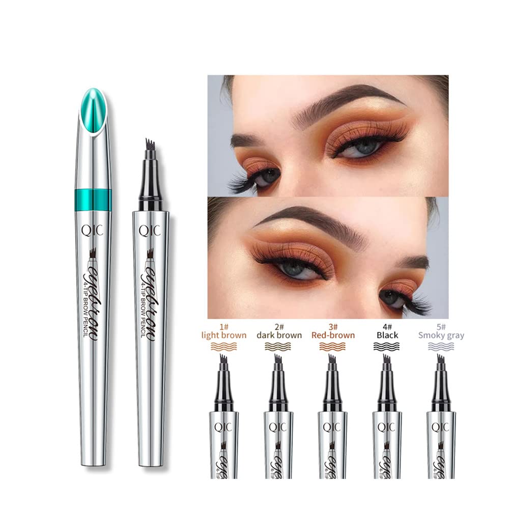 JMason Waterproof Tattoo Eyebrow Pencil - Professional Long Lasting Makeup with Quick Drying No Smudge Formula, 4-Point Tip Design (02 Dark Brown) for Everyday Makeup & Special Occasions