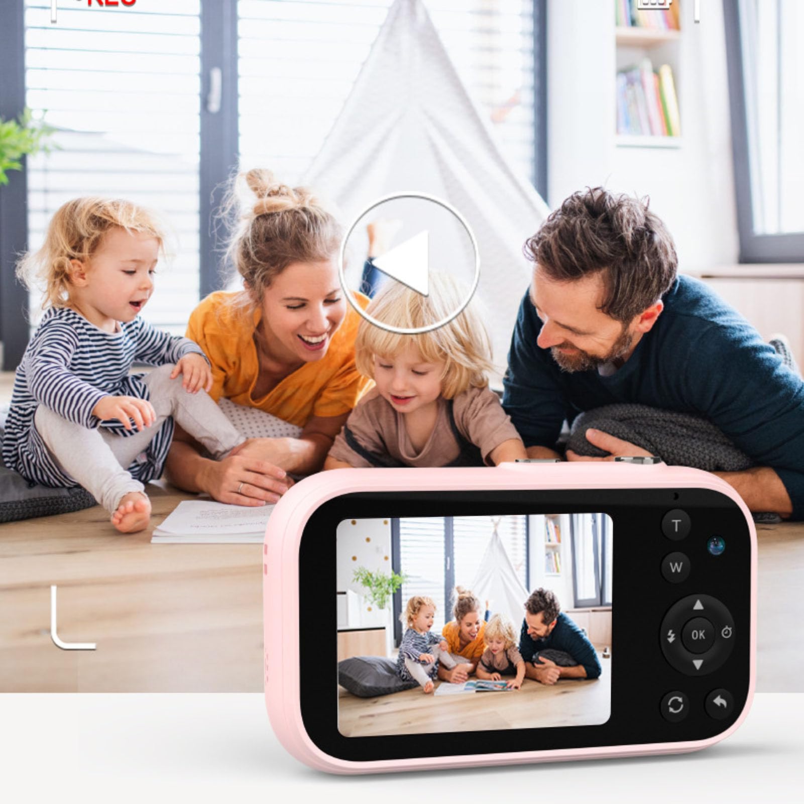 16X Zoom Kids Digital Camera, 48MP 4K Video with 20 Filters - Perfect for Travel & Gifts