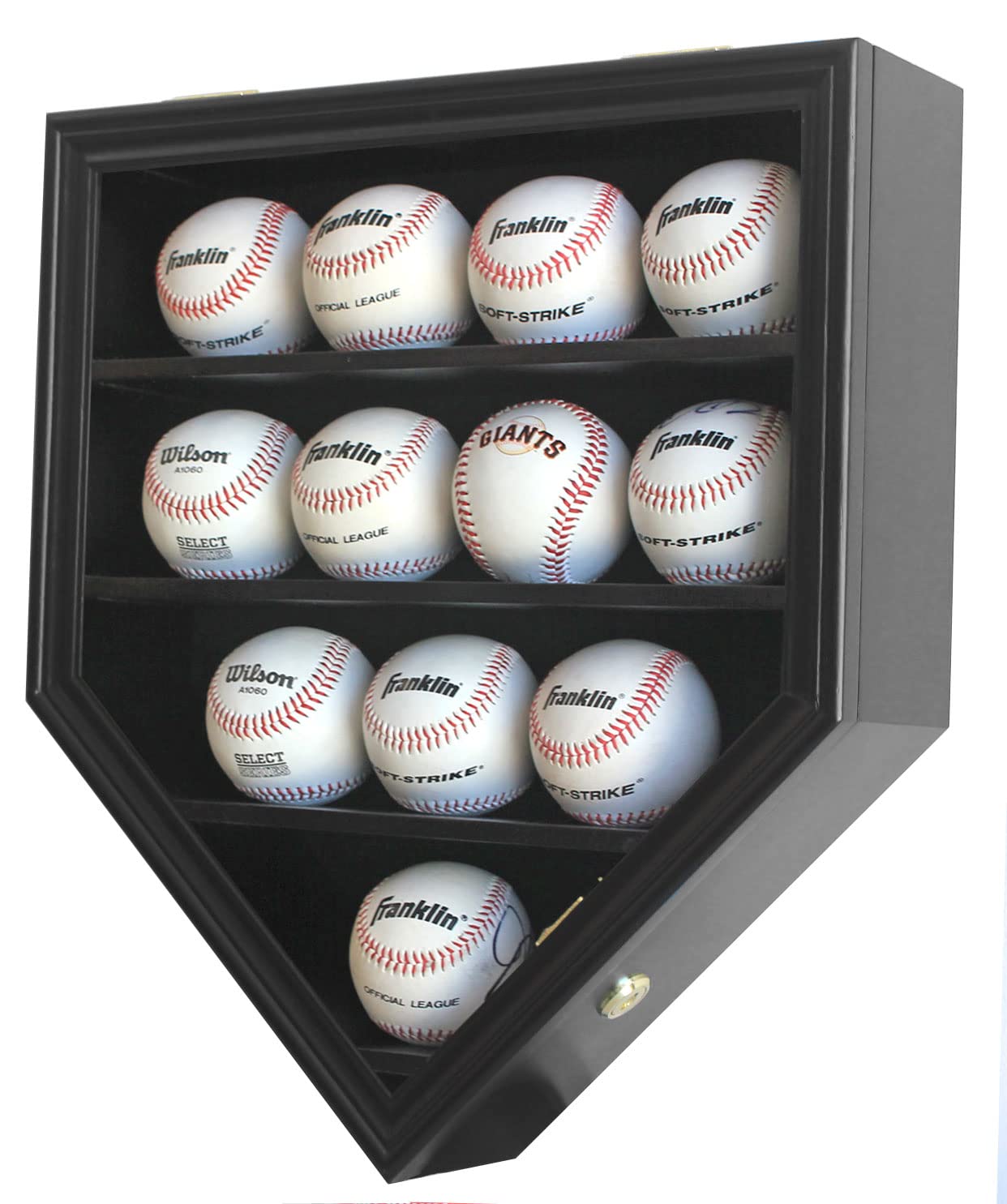 Premium Baseball Display Case - 12 Ball UV Protection Box with Gold Locks | Clear Antifade Showcase for Autographed Baseballs | Perfect for Home Run Memorabilia, Sports Collectibles & Trophy Room Decor