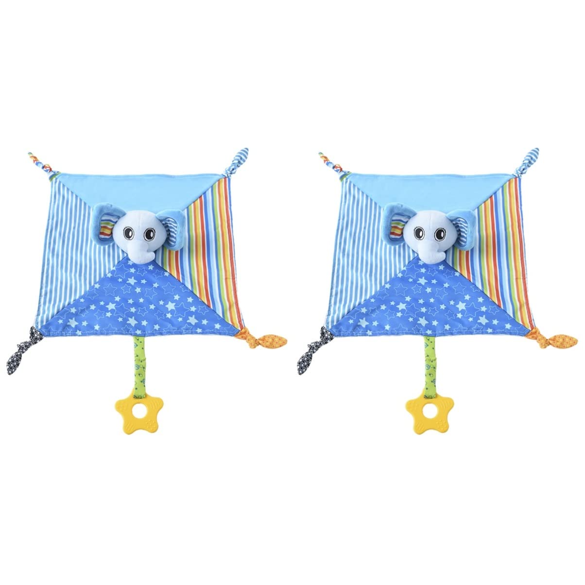 Soft Cotton Baby Teething Toy & Security Blanket Set - Cute Animal Design for Soothing & Comfort | Perfect for Newborns, Infants & Toddlers | Ideal for Teething Relief, Naptime & Travel