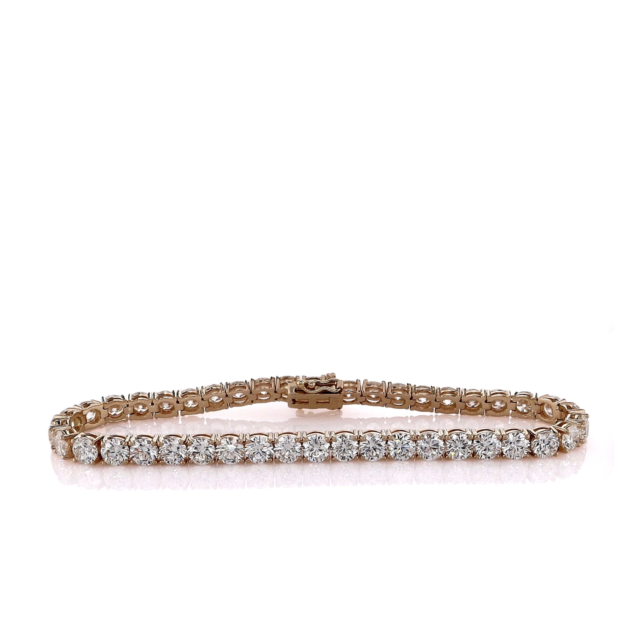 14K Yellow Gold 12.90 Carat Diamond Tennis Bracelet for Women - Elegant Stackable Jewelry for Weddings, Parties & Special Occasions