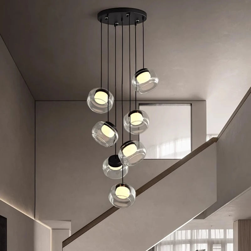 Billy Staircase Pendant Light - Modern Industrial Hanging Fixture for Stairwell, Entryway & Loft Decor | Dimmable LED Lighting for Home & Commercial Spaces
