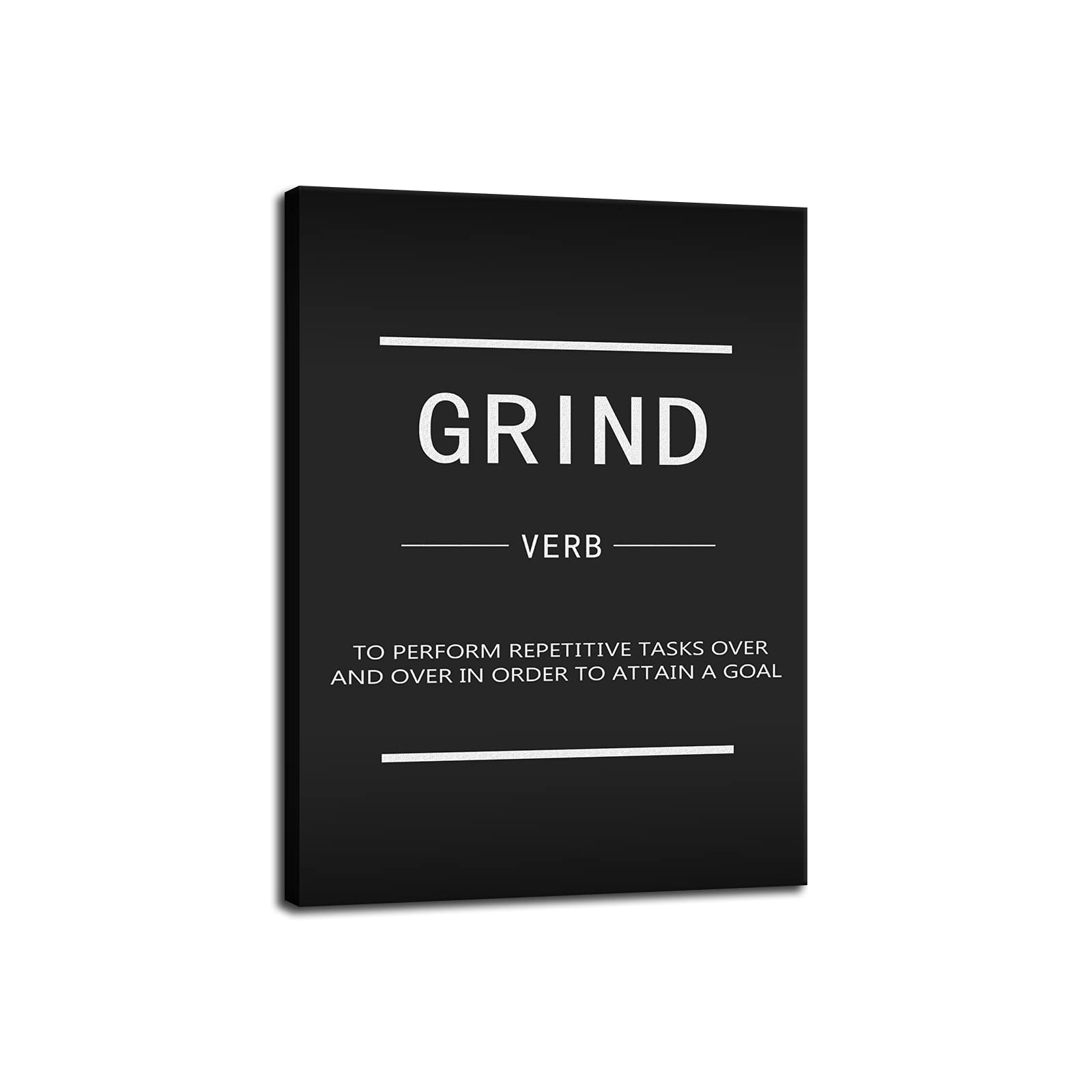 Grind Verb Motivational Canvas Wall Art - Inspirational Entrepreneur Quotes for Office & Home Decor - Ready to Hang 30x40 Inch - Perfect for Workspace, Living Room & Holiday Gifts