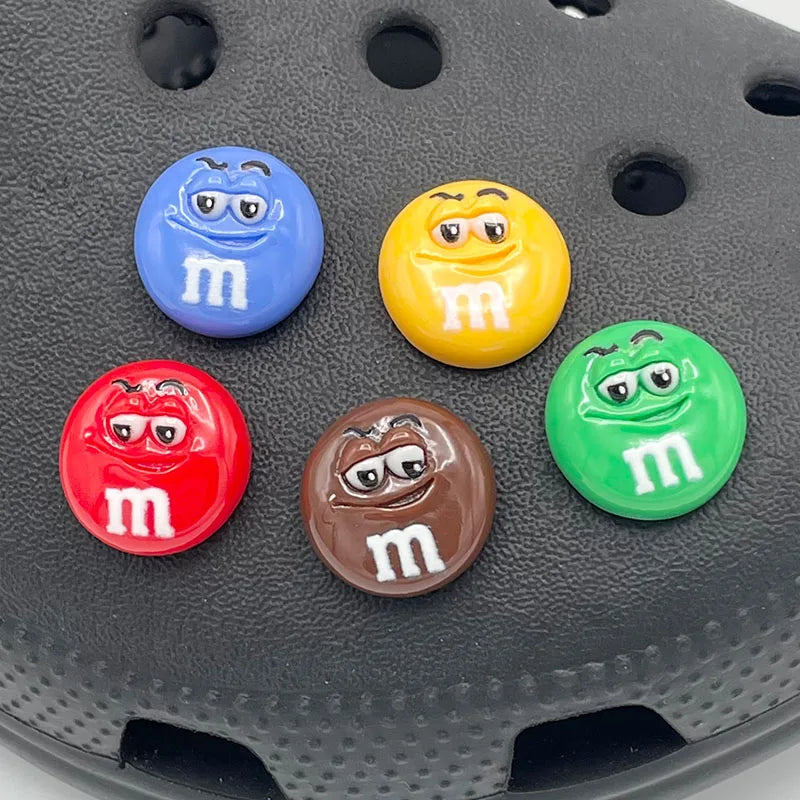 11Pcs Funny Letter M Bean Garden Shoe Charms - Cute Candy Decor Pins for Kids Sandals & Slippers Accessories - Perfect for DIY Shoe Decor, Birthday Gifts and Summer Fashion