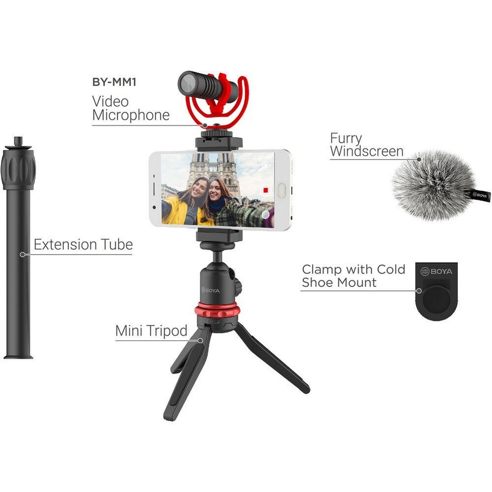 BOYA BY-VG330 Smartphone Vlogging Kit with BY-MM1 Microphone - Professional YouTube/TikTok Recording Accessories for Content Creators, Live Streaming & Travel Vlogging