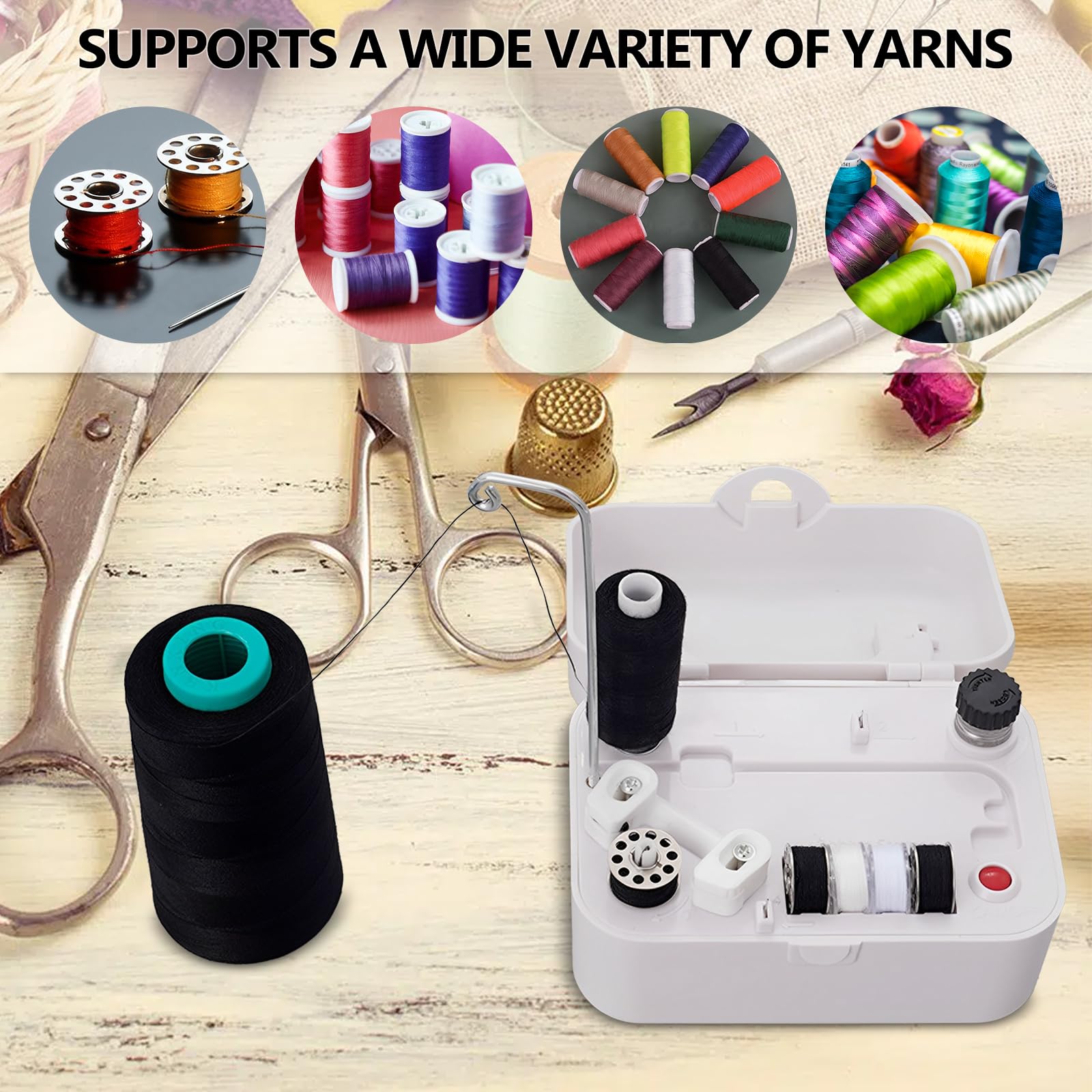 Automatic Electric Bobbin Winder Machine - USB/Battery Powered Portable Sewing Tool with Handle for Quilting, Embroidery & DIY Crafts | Perfect for Home Sewing Projects & Professional Tailors