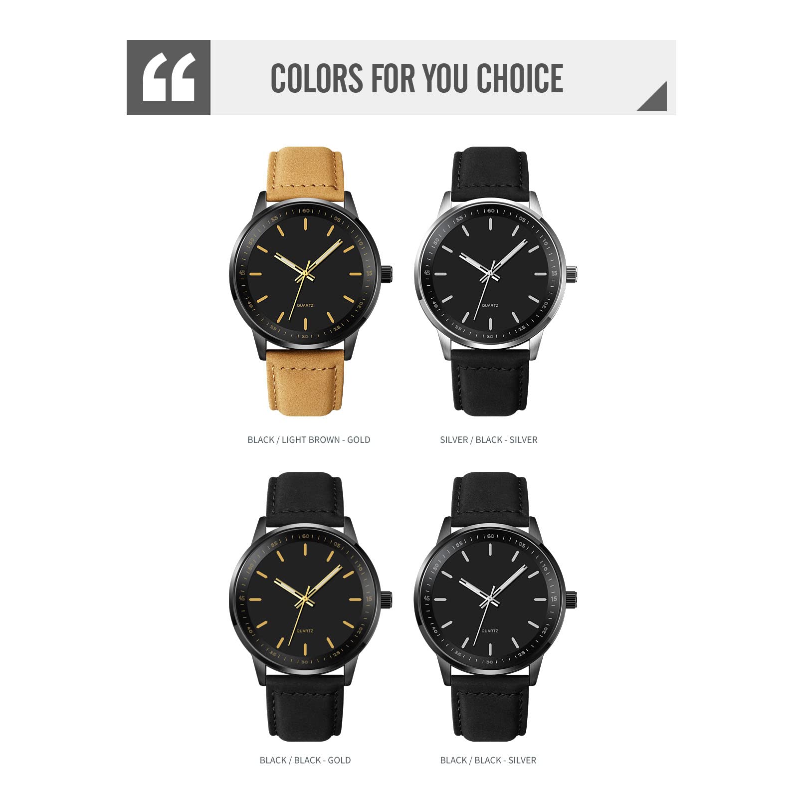 Yuxier Men's Quartz Watch - Waterproof Classic Business Wristwatch with Luminous Hands & Leather Strap - Perfect for Office, Formal Events & Everyday Wear