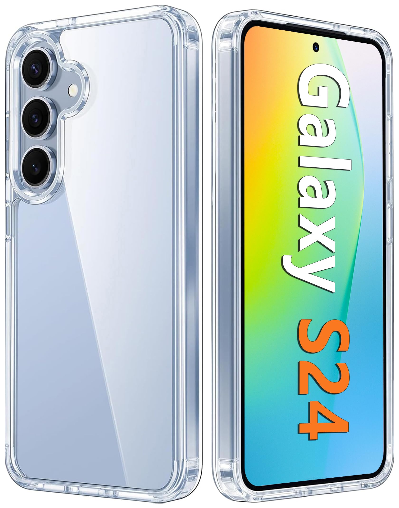 FNTCASE Clear Shockproof Case for Samsung Galaxy S24/S25 - Slim Protective Cover with Anti-Yellowing & Scratch-Resistant Design | Drop-Proof 5G Phone Case for Everyday Protection (Perfect for Work, Travel & Outdoor Activities)