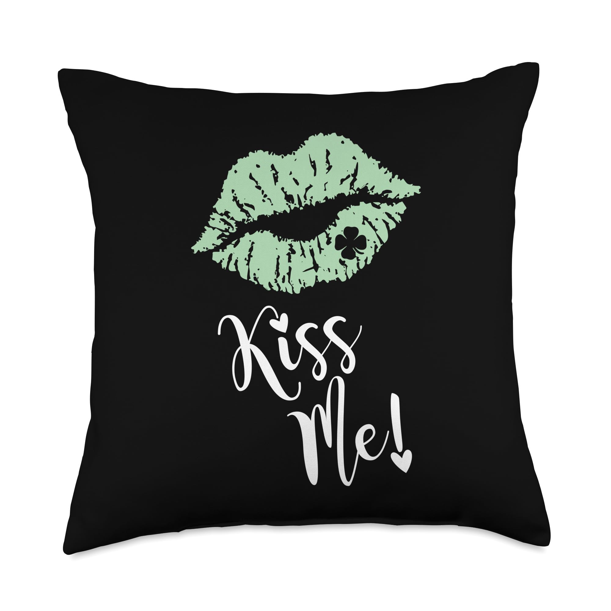 Sexy Pout Lipstick Kiss Me Throw Pillow - St. Patrick's Day Decor & Romantic Home Accessories for Bedroom, Couch, Valentine's Day Gifts
