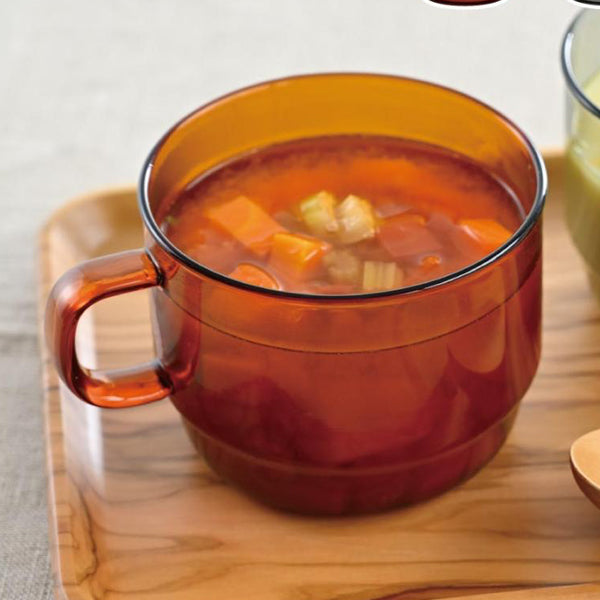 Hario Colours Glass Stacking Mug - Set of 2, Durable Heat-Resistant Coffee & Tea Cups for Home, Office, Camping & Gifts