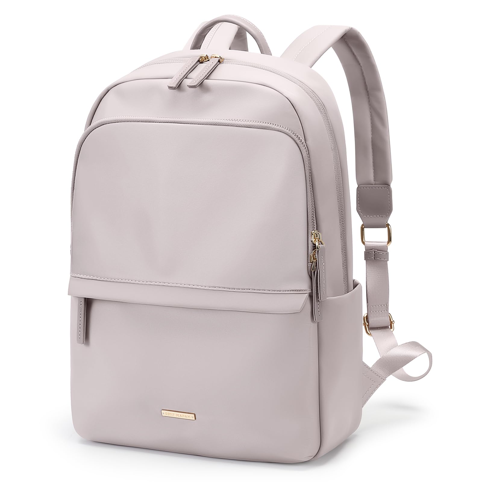 Stylish Slim Laptop Backpack for Women - Lightweight Computer Bag Fits 14 Inch Notebook - Perfect for Work, Travel & College (Pinkish Gray) | Ideal for Business Professionals, Students & Commuters