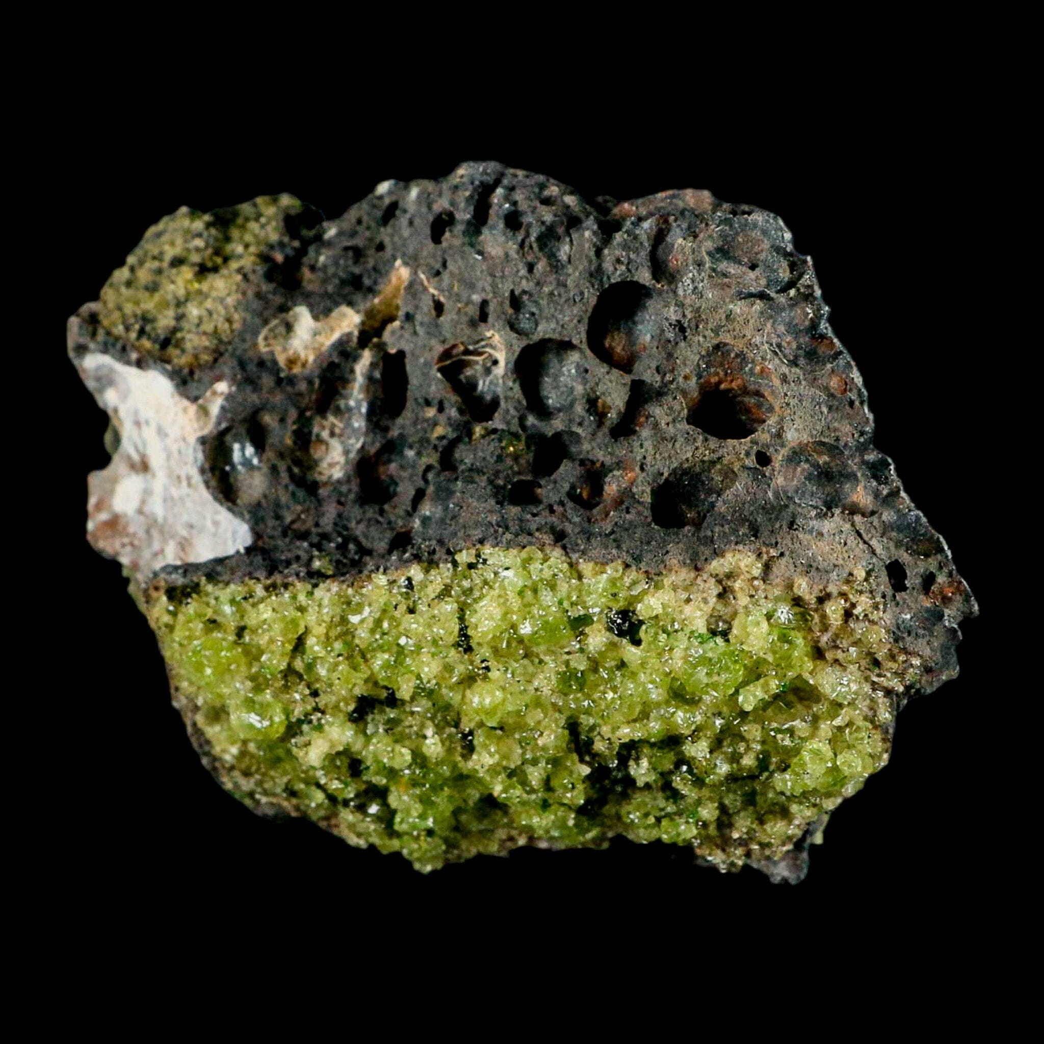 Natural Emerald Peridot & Chromium Crystals on Volcanic Rock Specimen - Gila, AZ Mineral Collection | Home Decor, Jewelry Making & Geology Display